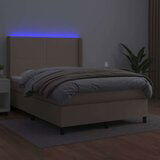  Krevet box spring madrac LED cappuccino 140x200cm umjetna koža | shoptok.hr