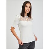 Orsay White Ladies T-shirt with lace - Women Cijene