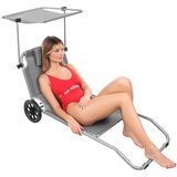 Enero Camp sklopiva ležaljka za plažu na kotačima - siva | shoptok.hr