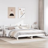 vidaXL Posteljni okvir brez vzmetnice bel 180x200 cm trdna borovina Cene