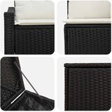  Set sofe 7 pcs Crna i krem-bijela Poli Rattan i čelik | shoptok.hr