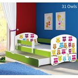  Dječji krevet ACMA s motivom, bočna zelena + ladica 140x70 cm 31 Owls | shoptok.hr