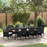 vidaXL Set od 9 komada vrtnih stolica za objedovanje crni poly rattan | shoptok.hr