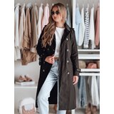 DStreet Płaszcz damski długi z paskiem SLIMFOTA czarny | Shoptok.si