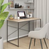 vidaXL Računalniška miza črna in hrast 110x60x70 cm iverna plošča Cene