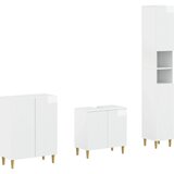  Set za kupaonicu od 3 dijela ARNHEM Bijela visokog sjaja | shoptok.hr