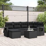 vidaXL 7-dijelni set vrtnih sofa od poliratana s jastucima crni | shoptok.hr