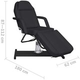 vidaXL Masažna miza črna 180x62x(87-112) cm | Shoptok.si