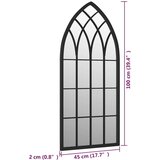  Vrtno ogledalo crno 100 x 45 cm željezno za vanjsku upotrebu | shoptok.hr