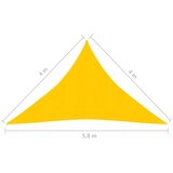  Senčno jadro 160 g/m² rumeno 4x4x5,8 m HDPE, (20609304) | Shoptok.si