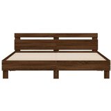 Posteljni okvir z vzglavjem rjavi hrast 200x200 cm in | Shoptok.si