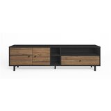 Marckeric Crni/natur TV stol u dekoru oraha 180x47 cm Roald - | shoptok.hr