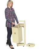 VAR Zbiralnik odpadkov s pepelnikom in streho za zaščito pred dežjem, prostornina 35 l, ŠxVxG 300 x 960 x 250 mm, slonokoščen RAL 1015 | Shoptok.si