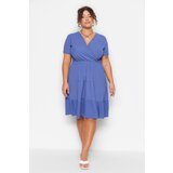 Trendyol Curve Plus Size Dress - Blue - A-line Cene