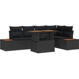  Sjedeća garnitura za vrt 6 kom. Crna poliratan 100 x 55 x 73 cm | Shoptok.si