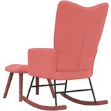  Stolica za ljuljanje s osloncem za noge ružičasta baršunasta | shoptok.hr
