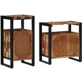 vidaXL Komplet pohištva za kopalnico 2 pcs Rjava trden predelan les | Shoptok.si