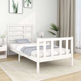  Posteljni okvir bel iz trdnega lesa 90x190 cm 3FT, (20685033) Cene