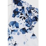 Marisse White Cotton Floral Blouse | Shoptok.si