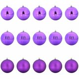  Set božićnih kuglica XL 15 pcs Lila Plastika | Eponuda.com
