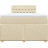  Krevet s oprugama i madracem krem 120 x 200 cm od tkanine | shoptok.hr