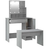  Set toaletnog stolića siva boja hrasta LED konstruirano drvo 86.5 x 35 x 136 cm | shoptok.hr