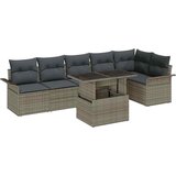  Sjedeća garnitura za vrt 7 kom. Siva [Sintetički]: Poli Ratan 297,5 x 132,5 x 85 cm | shoptok.hr