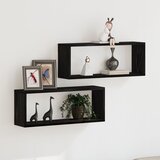 vidaXL Stenske police Set 2 Črn hrast Inženirski les 60 x 15 x 23 cm Cene