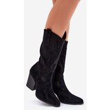 S. BARSKI Perforated Cowboy Boots On Heel Black S.Barski | Shoptok.si