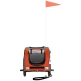 vidaXL Kolesarska prikolica za psa oranžna in siva oxford bl | Shoptok.si