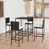 The Living Store Vrtna barska garnitura 5-delna z blazinami poli ratan črna - Vrtna Barska Garnitura, (21480109) | Shoptok.si