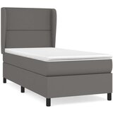  Krevet s oprugama i madracem sivi 100x200 cm od umjetne kože | shoptok.hr