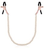 Rosy Gold Pearls Nipple Clamps - Adjustable Design Cene