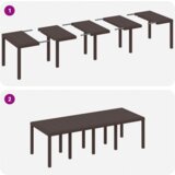 vidaXL Vrtni stol smeđi 250x100x73 cm Polipropilen, Vrtni stol smeđi 100x100x73 cm Polipropilen, Vrtni stol smeđi 150x100x73 cm Polipropilen | shoptok.hr
