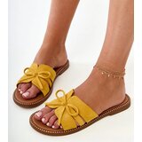 Gemre Yellow flip-flops with a bow and edge embellishment Favira | Shoptok.si