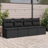  2-dijelni set vrtnih sofa s jastucima crni od poliratana bagrem | shoptok.hr