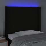  LED uzglavlje crno 83 x 16 x 118/128 cm od tkanine | shoptok.hr