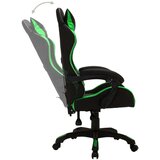 vidaXL Igraća stolica s RGB LED svjetlima zeleno-crna od umjetne kože | shoptok.hr