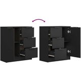  Komoda 2 kosa črna 60x30x70 cm inženirski les, (20653934) | Shoptok.si