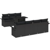  8-dijelni set za sofu sa jastucima crni poli ratan | shoptok.hr