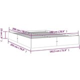  Okvir kreveta od masivnog drva 180 x 200 cm 6FT bračni | shoptok.hr