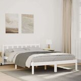 vidaXL Daljši posteljni okvir brez vzmetnice bel 140x210 cm borovina | Shoptok.si
