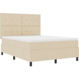  Postelja s škatlastim vzmetenjem z vzmetnico, bež, 140 x 190 cm, tkanina, (22082817) | Shoptok.si