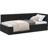  Kutni okvir kreveta s uzglavljem Crna 90 cm x 200 cm Baršun | shoptok.hr