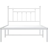 Metalni okvir za krevet s uzglavljem bijeli 107x203 cm | shoptok.hr
