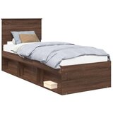  Okvir za krevet s uzglavljem Smeđi hrast 75 x 190 cm | shoptok.hr