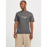 Jack & Jones Majica 'JCOLIMA' temno siva / bela | Shoptok.si