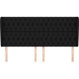  Uzglavlje s ušima crno 203x23x118/128 cm od tkanine | Eponuda.com