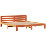  Knjižna postelja brez vzmetnice vošč. rjava 200x200 cm borovina, (21608814) | Shoptok.si