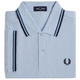 Fred Perry Twin Tipped Polo Shirt Light Smoke/Petrol Blue/Navy Plava | shoptok.hr